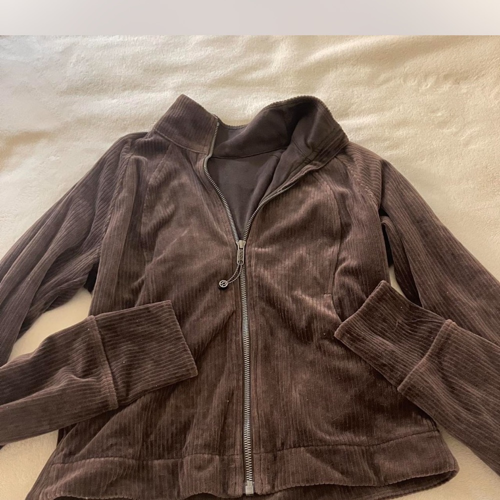 lululemon athletica Women's Brown Corduroy Zip Bomber Jacket